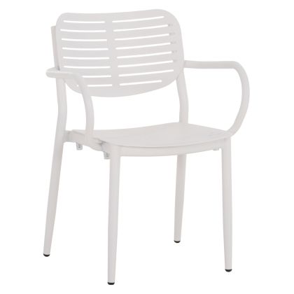 DINING CHAIR HILLIARD HM6644.02 ALUMINUM IN WHITE COLOR 58x52x78Hcm.