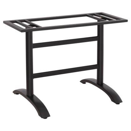 BASE FOR TABLE HM468.11 ALUMINUM DOUBLE IN MATTE BLACK WITH HEIGHT ADJUSTERS 100Χ40Χ73Hcm.