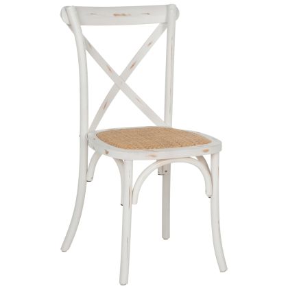 Chair Owen Stackable Wooden from Beech wood White Wash Color with crossed back HM8575.04 45x55,5x90 cm