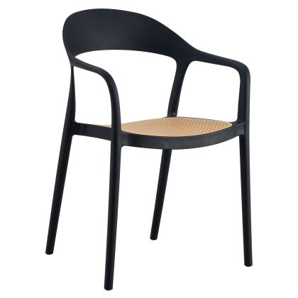 ARMCHAIR POLYPROPYLENE CLEO HM5935.02 BLACK WITH BEIGE SEAT 57x53x81Hcm.