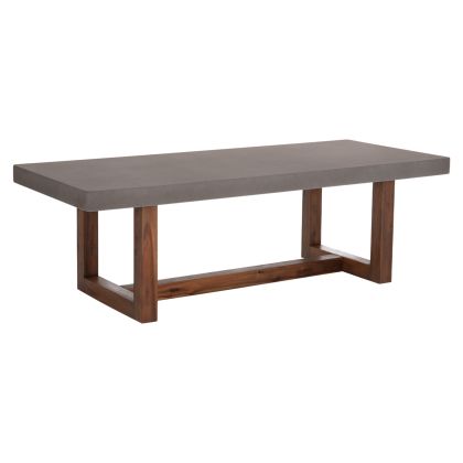 DINING TABLE ASTOR HM6572.01 GREY FIBER CEMENT TOP--ACACIA WOOD LEGS 240x100x75Hcm
