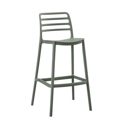 BAR STOOL POLYPROPYLENE SNOD HM6099.07 OLIVE GREEN 37,2x50x101,5Hcm.