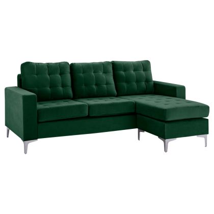 REVERSIBLE CORNER SOFA SANTINO HM3152.13 VELVET GREEN 190x75-128x82cm.