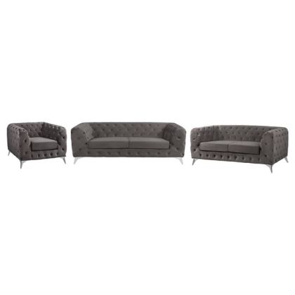 Set Living Room Albert 3Seater & 2seater & Armchair T.Chesterfield Grey HM11052.10