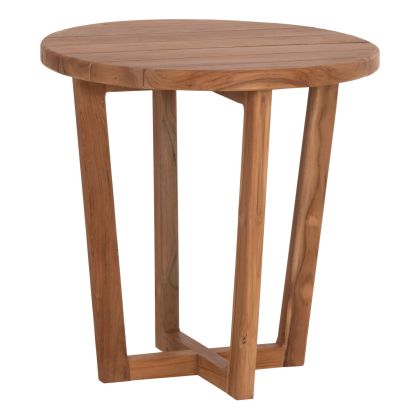 SIDE TABLE ROUND KOLIN HM6650 TEAK WOOD IN NATURAL COLOR Φ65x65Hcm.