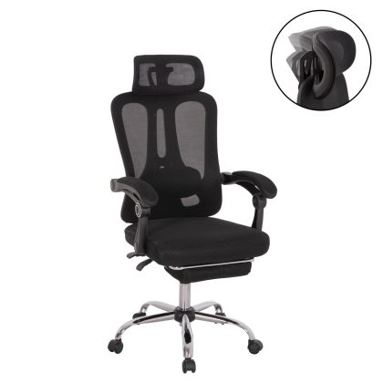 OFFICE CHAIR BARNET HM18258.01 BLACK MESH-BLACK FRAME NYLON 61x62x123Hcm.