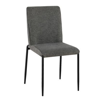 DINING CHAIR BRETO HM18468.01 GREY FABRIC--METAL LEGS IN BLACK 58x46x88Hcm.