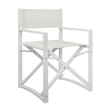 DIRECTOR'S CHAIR ALUMINUM DUPRE HM5094.02 WHITE COLOR 57x48,5x85.5Hcm.