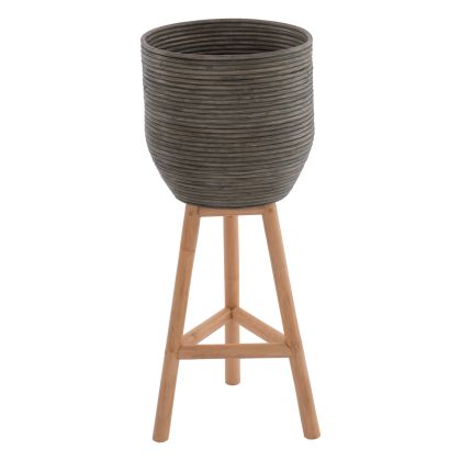 FLOWERPOT RATTAN WITH BAMBOO LEGS HM7815 31x30x80Hcm.NATURAL-GREEN