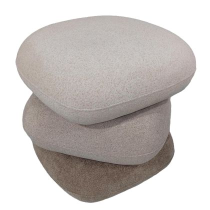 STOOL SWIVEL RUBICON HM18472.12 FABRIC 3 SHADES OF BEIGE 45x45x45.5Hcm.