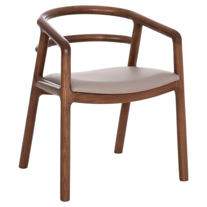 DINING CHAIR EFFY HM18393.03 ASHWOOD IN WALNUT COLOR--MOCHA PU SEAT 57x57x70Hcm