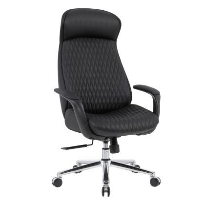 OFFICE CHAIR VELUM HM1233.01 BLACK PU--CHROMED BASE 71x69x116-122Hcm