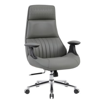 OFFICE CHAIR PULSE HM1234.10 GREY PU--CHROMED BASE 73x70x115-121(H)cm
