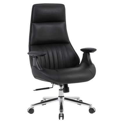OFFICE CHAIR PULSE HM1234.01 BLACK PU--CHROMED BASE 73x70x115-121(H)cm