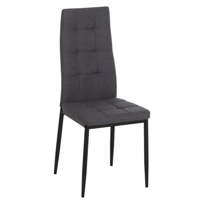 DINING CHAIR DOTER HM18405.20 GREY FABRIC--METAL LEGS BLACK 40x50x95Hcm