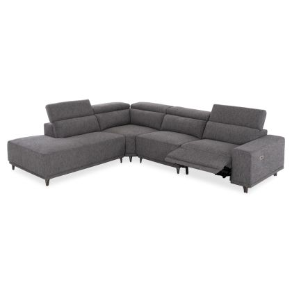 LEFT CORNER 5-SEAT SOFA WITH RECLINE LUNARIS HM3316.01L GREY FABRIC 307x267x94H