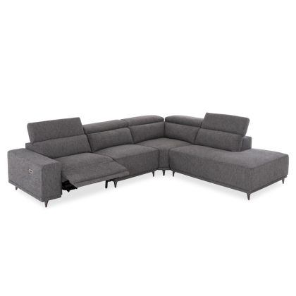 RIGHT CORNER 5-SEAT SOFA WITH RECLINE LUNARIS HM3316.01R GREY FABRIC 307x267x94H
