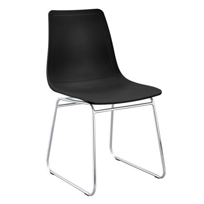 CHAIR HYGGE HM18485.02 POLYPROPYLENE IN BLACK--METAL CHROMED LEGS 42x44x77Hcm.