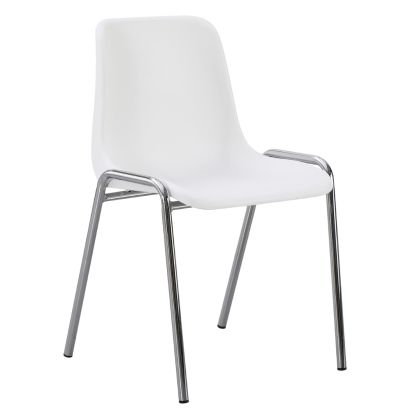CHAIR LANGET HM18482.01 POLYPROPYLENE IN WHITE--METAL CHROMED LEGS 45x47.5x79.5Hcm