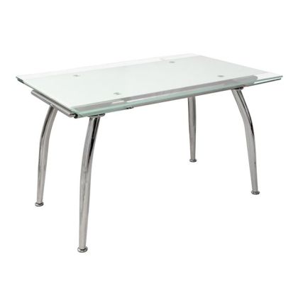 Dining Table Loca opening 120(25+25)Χ80Χ75cm HM0085.01 Glass white