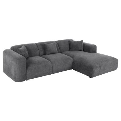 CORNER SOFA BRICKEN HM3275.04R ANTHRACITE FABRIC 110-282x98-160x72Hcm.