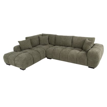 CORNER SOFA (LEFT) COVEN HM3266.04L GREEN FABRIC 298x102-208x85Hcm.