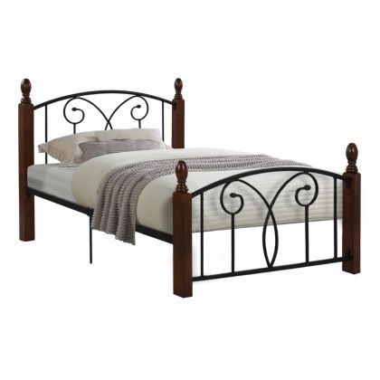 HM389 METAL & WOOD SUZIE BED FOR SINGLE MATTRESS 90x190cm.