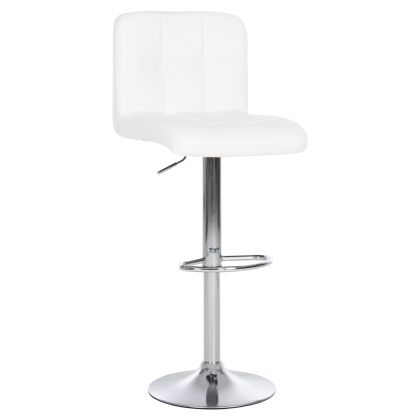 BAR STOOL WITH BACKREST DIANA HM202.02 WHITE PU-CHROMED GAS LIFT & BASE 44x40x110Hcm.