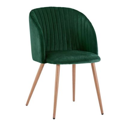 Armchair Leah with Velvet Cyppress Green and Metallic Legs HM8543.03 51x58x80 cm