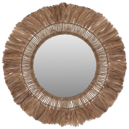 MIRROR ROUND WITH ABACA FIBER FRAME IN NATURAL COLOR 90x4x90Hcm.HM7736