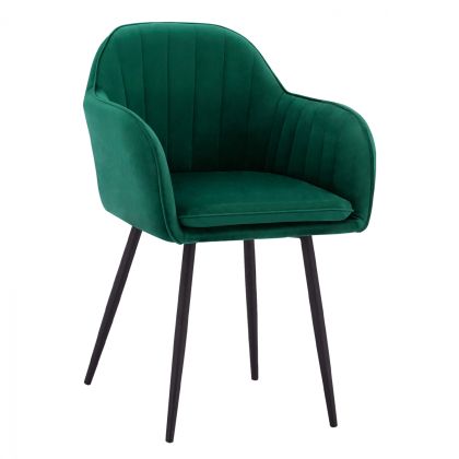 Armchair Shara in cypress green velvet & black metallic frame HM8726.03 58x60x85 cm