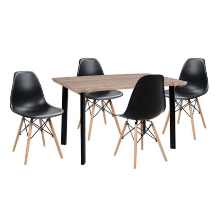 Set Dining Table 5 pieces HM10343 Table & 4 chairs Twist 110x70x75.5 cm