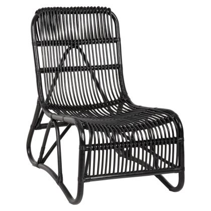 ARMCHAIR BRONNY OUTDOOR USE HM9644.03 RATTAN IN BLACK COLOR 60x82x92Hcm.