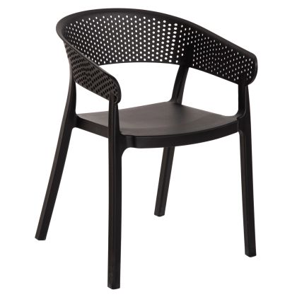 ARMCHAIR POLYPROPYLENE PERFOE HM5941.02 IN BLACK 53,5x50,5x73Hcm.