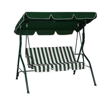 Люлка 3 места HM5542 Green White Stripes Napoli 167x110x175 cm