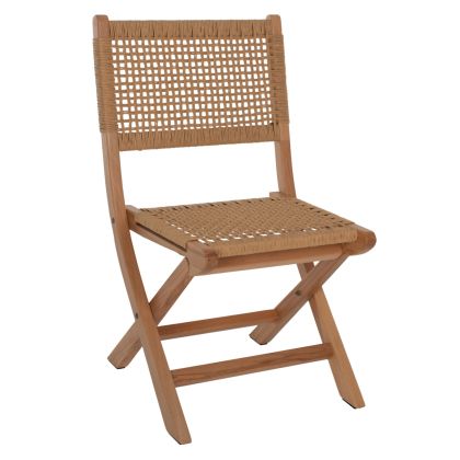 FOLDING CHAIR MADE OF BEECH WOOD AND ROPE IN NATURAL 47X58X84Hcm.HM9411.01