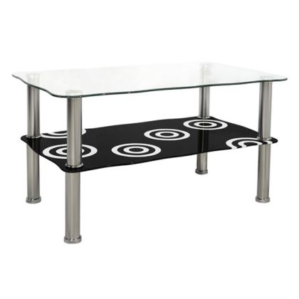 Glass Coffee Table GRABES with chromed legs HM0087 75x45x41cm