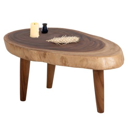 COFFEE TABLE DOMPU HM9631 SOLID SUAR WOOD 8cm THICK TABLETOP 60x94x46Hcm.