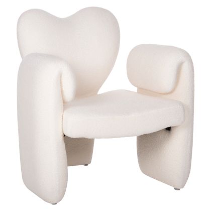 DINING ARMCHAIR HARTT HM9777.05 WHITE TEDDY FABRIC 84x74x87Hcm.