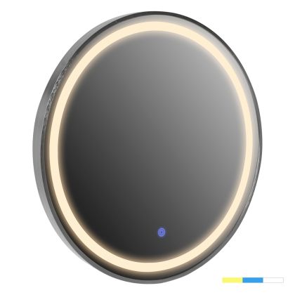 WALL MIRROR ROUND HM9580.40 ALUMINUM IN GREY-LED LIGHT Φ60x3cm.