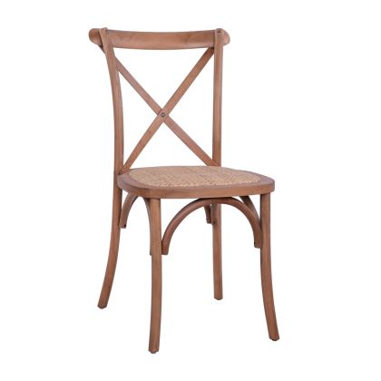 Стол Owen Wooden Stackable от букова дървесина цвят тъмен мед Crossed Back HM8575.01 45x55,5x90 cm