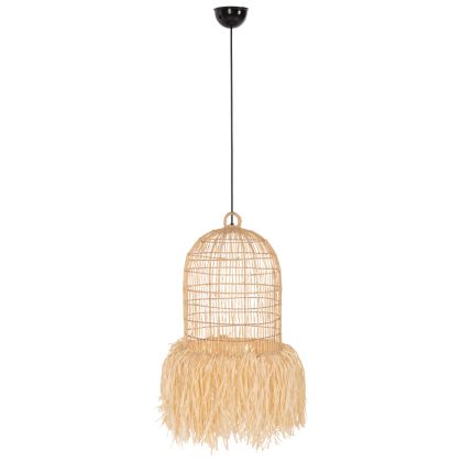 CEILING PENDANT LAMP HM7891 PALM LEAF FIBERS IN NATURAL COLOR Φ30x163Hcm.