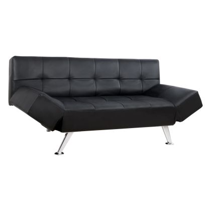 Sofa/Bed HM3001.02 Thom with folding arms Black PU 189x93x82 cm