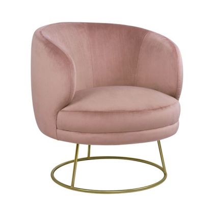 VELVET ARMCHAIR ARIEN HM8403.02 DUSTY PINK, GOLDEN BASE 80x75x82cm