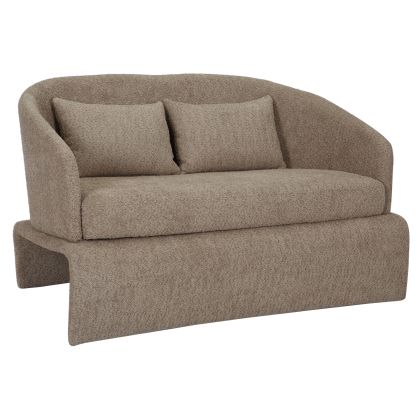 SOFA 2-SEATER BEVY2 HM9678.03 BEIGE BOUCLE FABRIC-METAL FRAME 128x72x74Hcm.