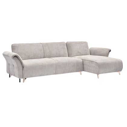 CORNER REVERSIBLE SOFA-BED MAILO HM6071.05 BEIGE FABRIC-METAL LEGS 300x150x80Hcm.