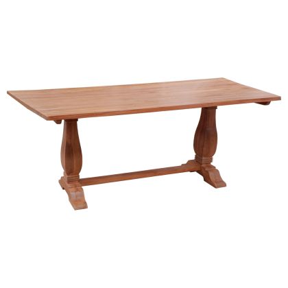 DINING TABLE GUIN HM9463.01 TEAK WOOD CARVED LEGS 200x100x78Hcm.