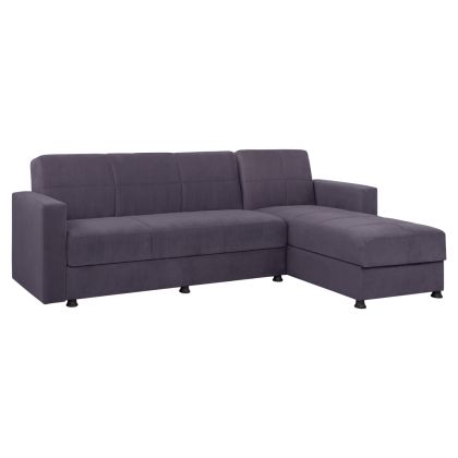 REVERSIBLE CORNER SOFABED DIMOS WITH 2 STORAGE SPACES HM3135.03 GREY FABRIC 246X153X80Hcm