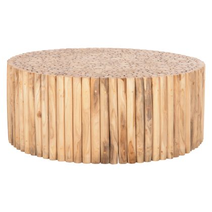 COFFEE TABLE ROUND COOTER HM9862 TEAK BRANCHES- NATURAL Φ100x40Hcm.