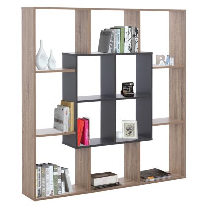 BOOKCASE BRODY HM8771.02 136X22X136 GRAY